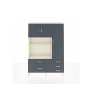 Arges Gardrop 7 Raflı 5 Çekmeceli 3 Kapaklı 132x30x195 Aytaşı-Antrasit
