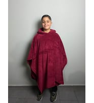 Giyilebilir Hoodie Battaniye Çocuk Boy 5-11 Yaş (Kırmızı)