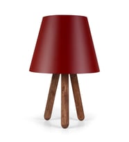ArtGift Ahşap Üç Ayaklı Abajur Bordo Pvc