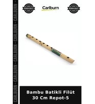 Özel Üretim Müzik Aleti Ahşap Çalgı Hediyelik Bambu Batikli Filüt 30 Cm Repot-5