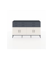 Arges Konsol 3 Raflı 6 Çekmeceli 4 Kapaklı 176x30x99 Antrasit-Aytaşı/Antrasit