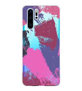 Huawei P30 Pro Uyumlu Kapak Brush Stroke Tasarımlı Şeffaf Silikon Kılıf