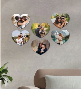 Kişiye Özel 6 Fotoğraflı Kalp Mdf Tablo