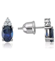 2.10 Karat Safir Pırlanta Küpe