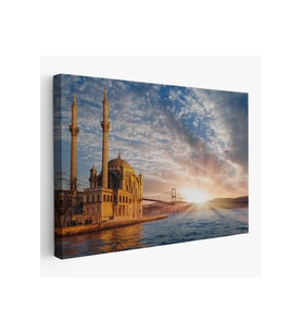 Ortaköy Camii ve Boğaziçi Köprüsü Manzarası Dekoratif Kanvas Tablo-6504
