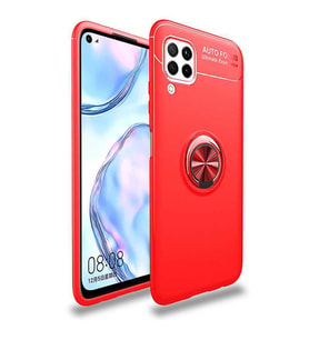 Huawei P40 Lite Kılıf Yüzüklü Magnetli Ravel Case (Kırmızı)