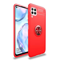 Huawei P40 Lite Kılıf Yüzüklü Magnetli Ravel Case (Kırmızı)
