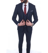 Jan Carlucci Slimfit Yelekli Drop 6 Takım (Lacivert)