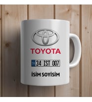 Kişiye Özel Plakalı İsimli TOYOTA Kupa Bardak