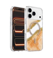 İphone 17 Lotus Simli Kapak - Turuncu