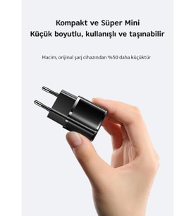 Lexroo 20W PD Hızlı Şarj Adaptörü iPhone ve Tüm USB-C Cihazlar için Süper Hızlı Şarj