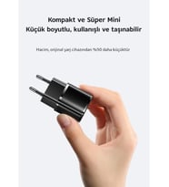 Lexroo 20W PD Hızlı Şarj Adaptörü iPhone ve Tüm USB-C Cihazlar için Süper Hızlı Şarj