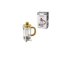 FRENCH PRESS METAL KAFES - BAMBU SAP BAMBU KAPAK 350ML CAM BİTKİ SÜZGEÇİ (4915)