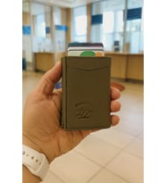 NEWİSH POLO RFİD ÖZELLİKLİ PATLI MEKANİZMALI CÜZDAN KARTLIK - DOKULU SUNİ DERİ (Haki)