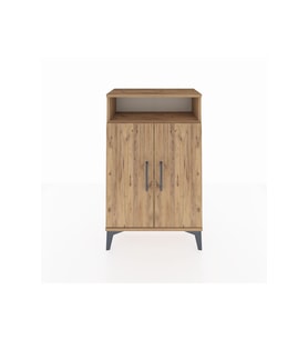 Arges Komodin 3 Raflı 2 Kapaklı 60x30x96 Çam-Çam