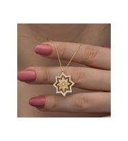Gümüş Gold Kar Tanesi Kadın Kolye CSR2185460