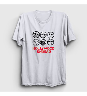 Presmono Unisex Beyaz Masks V3 Hollywood Undead T-Shirt 149991tt (Beyaz)