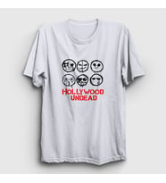 Presmono Unisex Beyaz Masks V3 Hollywood Undead T-Shirt 149991tt (Beyaz)