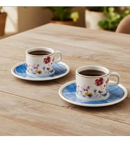 Güral Porselen Mental 4 Parça Çay Fincan Takımı 6709 Mavi