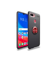 Oppo A7X Uyumlu Kılıf Zore Ravel Silikon Kapak (Siyah-Kırmızı)