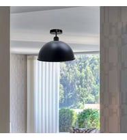 RİOLİGHT VİNTAGE,MODERN,RETRO,RUSTİK SİYAH 1XE27 DUYLU TEKLİ METAL PLOFONYER AVİZE ÇAP:30CM