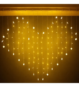 VIP YUKSEK KALİTE 16 DALLI GÜN IŞIĞI KALPLİ SALKIM LED IŞIK 2 METRE 30 CM MODLU EKLEMELİ 220 VOLT