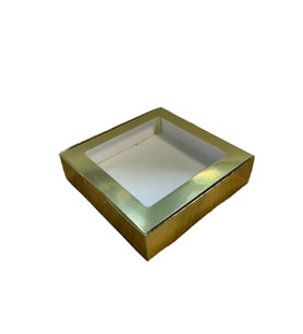 Karton Kutu Pencereli  Havlu Kutusu 20X20X5 (10 Adet)  Gold