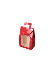 Kına Ve Çerez Çantası Pencereli Karton 7.5X11X4 (20 Adet)  Kırmızı