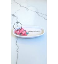 Tabakta özel yazılı ve kokulu çiçekli hediyelik mum (Pembe)