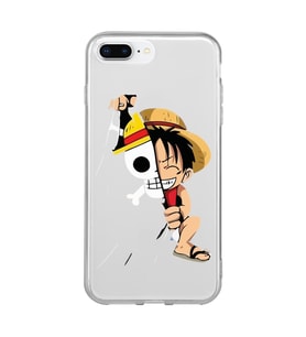Iphone 7 PLUS - 8 PLUS Uyumlu One Piece Luffy Tasarımlı Şeffaf Telefon Kılıfı