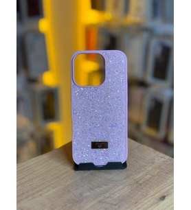 İPhone 16 Pro Uyumlu Taş Desenli Silikon Yumuşak Kılıf (Pembe)