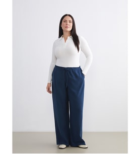 LCW Modest Lacivert Beli Lastikli Modal Karışımlı Kadın Pantolon