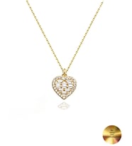 18k Serie Oro Baget Kalbim Minimal Kadın Gümüş Kolye (Altın)