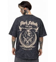 Black Sabbath Rock Metal Müzik Grubu Sırt Baskılı Unisex Oversize Eskitme Yıkamalı Tişört