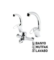 3LÜ SET   BANYO - EVYE MUTFAK - LAVABO   AÇ KAPA  MİX BATARYA MUSLUK (5343)