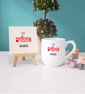 Optisyen Kupa Bardak Oval Dekoratif Taş Baskı