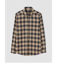 LCWAIKIKI Classic Bej Regular Fit Ekose Gabardin Erkek Gömlek