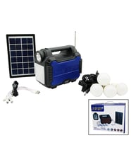 3IN1 - SOLAR 2İN1 SABİT EL FENERİ - RADYO - MP3 BLUETOOTH - USB/ TF PORT - 4 PARÇA AMPUL KABLOLU - POWERBANK