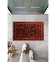 Çiçek Motifli Etnik Desen Dekoratif Kapı Önü Paspası 70x45 Cm
