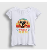 Presmono Kadın Beyaz Golden Retriever Mom Dog Hediye Köpek T-Shirt 537872tt