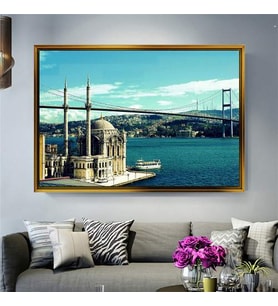 Altın Çerçeveli dekoratif tablo l1519 (Gold)