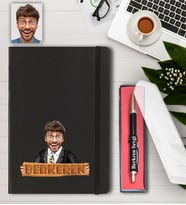 Kişiye Özel İsim Baskılı Karikatür Defter ve Kalem