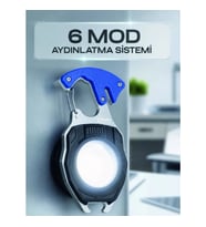 Mey İthalat® Çok Fonksiyonlu Acil Durum El Feneri Elektronik Çakmak Tornavida ve Düdük Özellikli