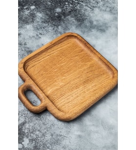 Doğal 1. Sınıf Kare Saplı Servis Tabağı 25x25 cm