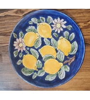 Loya Handmade - Limon Desenli Servis Tabağı- El Yapımı Çini