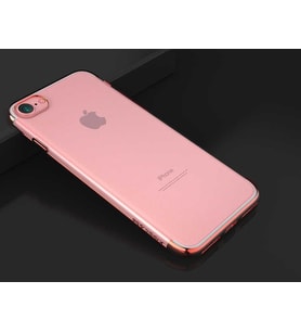 iPhone 8 Kılıf Dört Köşeli Lazer Silikon Kılıf (Kırmızı)