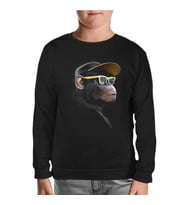 Goril - Gözlük Siyah Çocuk Sweatshirt