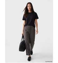LCWAIKIKI Classic Gri Beli Lastikli Kadın %100 Keten Pantolon