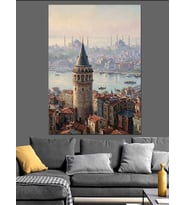 Galata Kulesi İstanbul Manzarası Dekoratif Kanvas - Mdf Ahşap Tablo