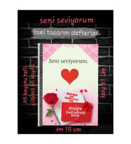 14 Şubat Sevgililer Günü Hediyelik Tasarım Defter
